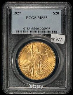 1927 G$20 Saint-Gaudens Gold Double Eagle Strong Luster PCGS MS 65 G1216