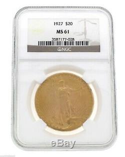 1927 P Gold St. Gaudens Double Eagle Twenty Dollar $20 NGC MS61 Coin