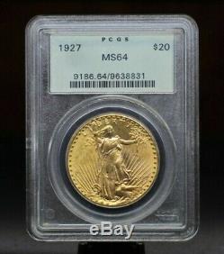 1927 PCGS MS64 OGH $20 Gold St. Gaudens Double Eagle 03DUD