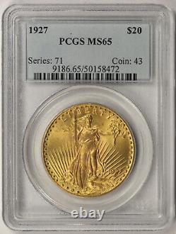1927 Saint Gaudens Double Eagle Gold $20 MS 65 PCGS