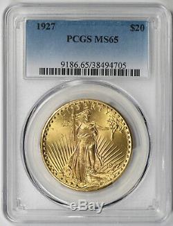 1927 Saint Gaudens Double Eagle Gold $20 MS 65 PCGS