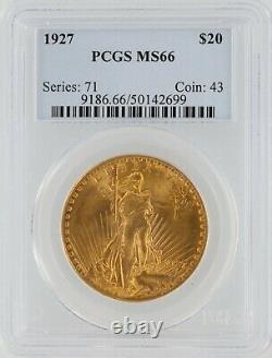 1927 Saint Gaudens PCGS MS66 $20 Double Eagle Philadelphia Mint