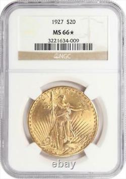 1927 St. Gaudens $20 Gold Double Eagle NGC MS66 STAR SUPER GEM
