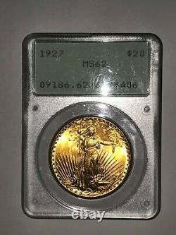1927 St Gaudens GOLD $20 Double Eagle PCGS MS62 Nice Coin! Uncirculated