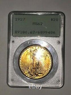 1927 St Gaudens GOLD $20 Double Eagle PCGS MS62 Nice Coin! Uncirculated