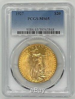 1927 US $20 Saint Gaudens Double Eagle PCGS MS65