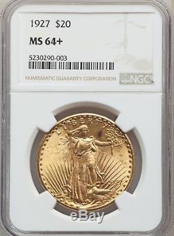 1927 US Gold $20 Saint Gaudens Double Eagle NGC MS64+