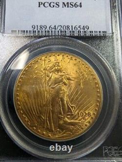 1928 $20 Gold Double Eagle PCGS MS64 20816549