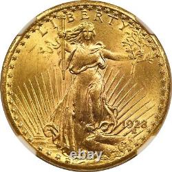 1928 $20 NGC MS 62 Saint-Gaudens Gold Double Eagle