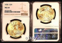 1928 $20 NGC MS64-PQ -Saint Gaudens Double Eagle