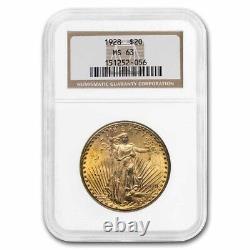 1928 $20 Saint-Gaudens Gold Double Eagle MS-63 NGC