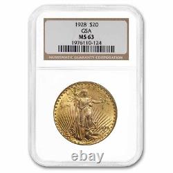 1928 $20 Saint-Gaudens Gold Double Eagle MS-63 NGC (GSA) SKU#273933