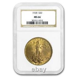 1928 $20 Saint-Gaudens Gold Double Eagle MS-66 NGC SKU#182459