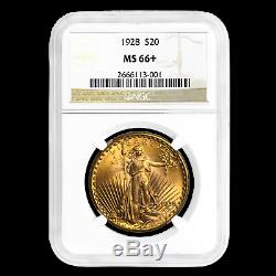 1928 $20 Saint-Gaudens Gold Double Eagle MS-66+ NGC SKU#186893