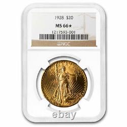 1928 $20 Saint-Gaudens Gold Double Eagle MS-66 NGC SKU#226795