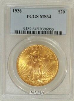 1928 $20 Saint Gaudens Gold Double Eagle PCGS MS64