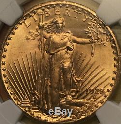 1928 $20 Saint Gaudens NGC MS65 Gold Double Eagle Coin Proof Like Surfaces