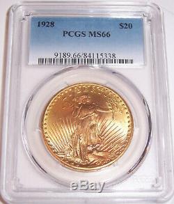 1928 $20 St Gaudens PCGS MS66 GEM Philadelphia Gold Double Eagle
