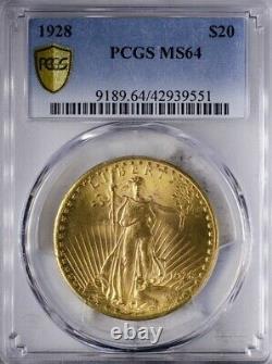 1928 Saint-Gaudens $20 Double Eagle US Gold PCGS MS64