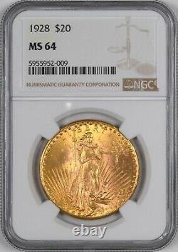 1928 Saint Gaudens Gold Double Eagle $20 NGC MS64