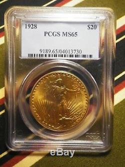 1928 St. Gaudens Double Eagle 1oz $20.00 Gold Coin PCGS MS 65