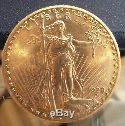 1928 U. S. $20 Double Eagle Gold St. Gaudens, Brilliant Uncirculated Mint State
