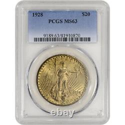 1928 US Gold $20 Saint-Gaudens Double Eagle PCGS MS63