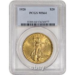 1928 US Gold $20 Saint-Gaudens Double Eagle PCGS MS64