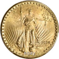 1928 US Gold $20 Saint-Gaudens Double Eagle PCGS MS64+