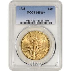 1928 US Gold $20 Saint-Gaudens Double Eagle PCGS MS65+ Plus Grade