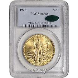 1928 US Gold $20 Saint-Gaudens Double Eagle PCGS MS66 CAC Verified