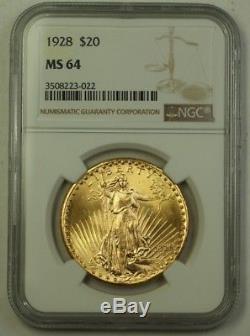1928 US St. Gaudens Double Eagle $20 Gold Coin NGC MS-64