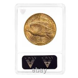 $20 Gold Double Eagle Saint Gaudens ANACS MS 62 Soapbox Holder (Random Year)