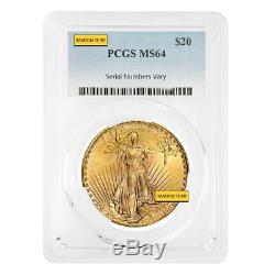 $20 Gold Double Eagle Saint Gaudens NGC/PCGS MS 64 (Random Year)
