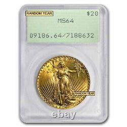 $20 Saint-Gaudens Gold Double Eagle MS-64 PCGS (Rattler, Random) SKU#98401