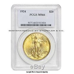 $20 Saint Gaudens PCGS MS66 Random Year Gem grade Gold Double Eagle Various Date