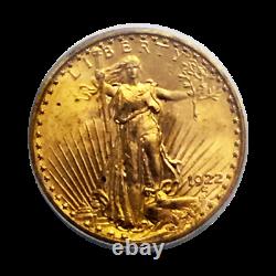 $20 St Gaudens Gold Double Eagle PCGS MS63 1922 NICE Coin