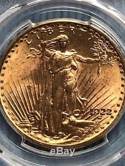 $20 US Gold Double Eagle, St. Gaudens. 1922 graded MS64 by PCGS. Beautiful Coin
