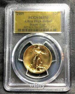 2009 $20 Ultra High Relief UHR St. Gaudens Double Eagle PCGS MS70