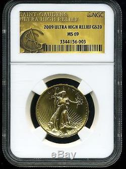 2009 G$20 Saint-Gaudens Ultra High Relief Double Eagle MS69 NGC