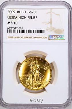 2009 Gold $20 Saint-Gaudens Ultra High Relief Double Eagle MS70 NGC 6496547-001