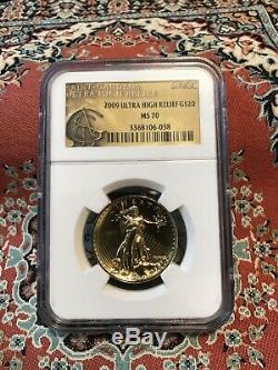 2009 Saint-Gaudens Ultra High Relief $20 1 OZ Gold Double Eagle. NGC MS70
