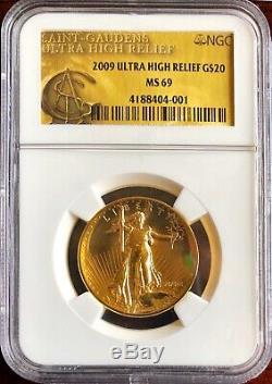 2009 St Gaudens Ultra High Relief Double Eagle 1 oz $20 MS69 Gold Label
