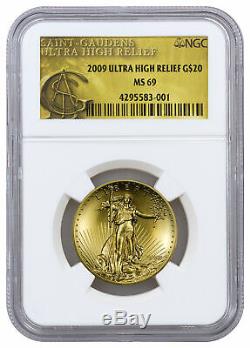 2009 Ultra High Relief Gold Saint-Gaudens Double Eagle $20 NGC MS69 SKU20884