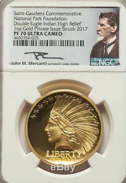 2017 Saint Gaudens 1oz Double Eagle Indian High Relief Gold Proof NGC PF70