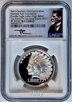 2017 Saint Gaudens Double Eagle Silver Coin Ultra High Relief NGC PF70UCAM