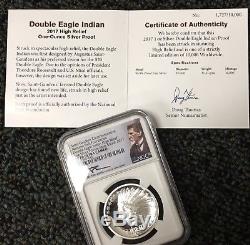 2017-St-Gaudens Commemorative Silver Double Eagle Indian NGC-PF70UC High Relief