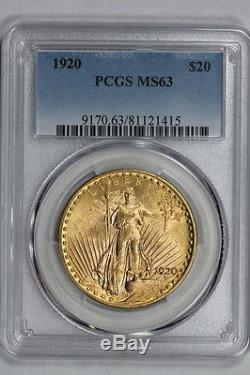 Better Date Pcgs Ms63 1920 $20 Gold St. Gaudens Double Eagle (doxt)