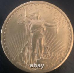 FREE SHIPPING BEAUTIFUL 1908 With Motto $20 ST GAUDEN DOUBLE EAGLE GOLD COIN