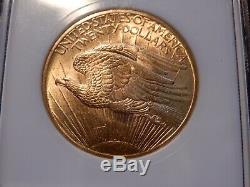 Gold $20 Saint-Gaudens Double Eagle NGC MS64 1908 No Motto